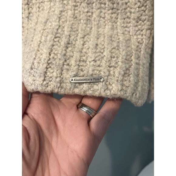 Abercrombie & Fitch Cowl Neck Cream Camel Color Block Sweater Women's Size XS - Picture 2 of 8